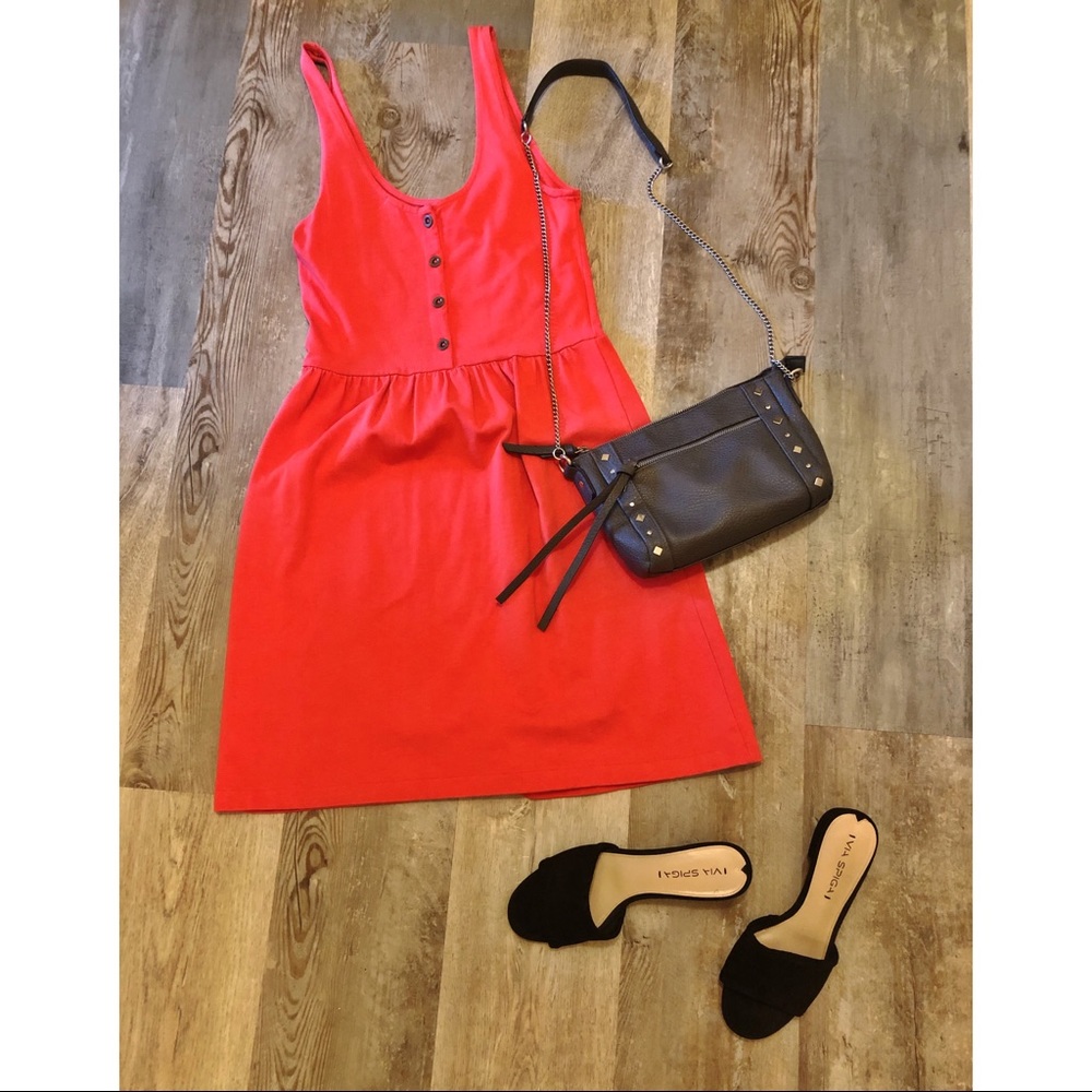 J. Crew Coral Button Up Back Dress